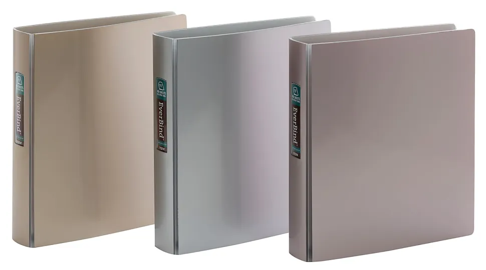 Office Depot® Brand Everbind Fashion 3-Ring Binder, 1 1/2" Round Rings, Assorted Metallic Colors, Pack Of 12