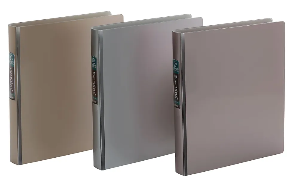 Office Depot® Brand Everbind Fashion 3-Ring Binder, 1" Round Rings, Assorted Metallic Colors, Pack Of 12