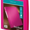 Office Depot® Brand EverBind™ View 3-Ring Binder, 1" D-Rings, Pink