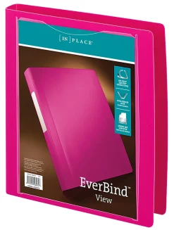Office Depot® Brand EverBind⢠View 3-Ring Binder, 1" D-Rings, Pink