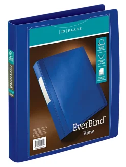 Office Depot® Brand EverBind™ View 3-Ring Binder, 1" D-Rings, Blue