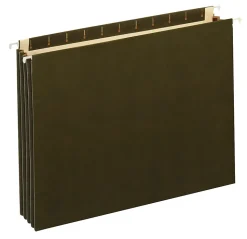 Office Depot® Brand Expanding Hanging File Pocket With Full-Height Gussets, 3 1/2" Expansion, Legal Size, Standard Green