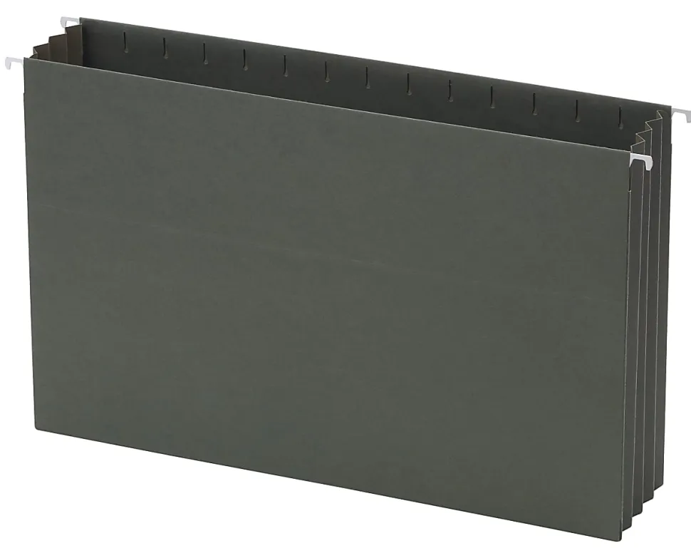 Office Depot® Brand Expanding Hanging File Pocket With Full-Height Gussets, 3 1/2" Expansion, Legal Size, Standard Green