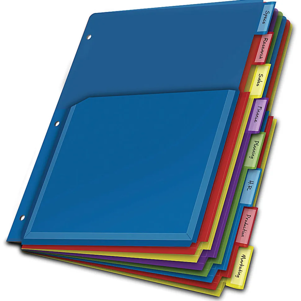 Office Depot® Brand Expanding Index Dividers, 8 Tabs, Assorted, Pack Of 8