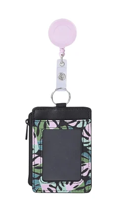 Office DepotĀ® Brand Fashion Badge Holder With Clip Reel, 3-1/2" x 2-1/2", Palms