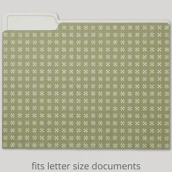 Office Depot® Brand Fashion File Folders, 1/3 Cut, Letter Size, Green/Beige Petal Dot, Total Qty 6