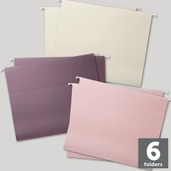 Office Depot® Brand Fashion Hanging File Folders, Letter Size, Plum & Blush, Total Qty 6