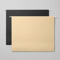 Office Depot® Brand Fashion Hanging File Folders, Letter Size, Black/Beige, Total Qty 6