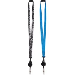 Office Depot® Brand Fashion Lanyard With Badge Reel And Breakaway Clasp, Assorted Colors (No Color Choice)