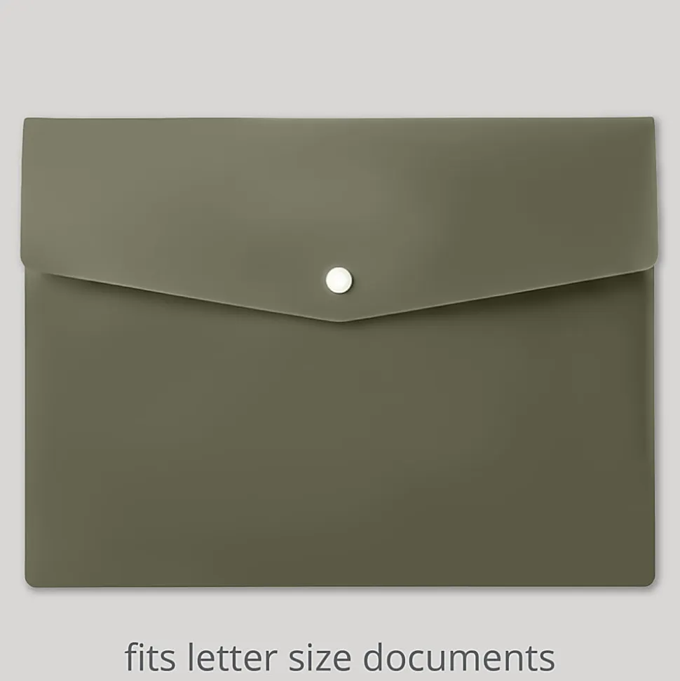 Office Depot® Brand Fashion Poly Snap Envelopes, Letter Size, Calm Current, Pack Of 3 Envelopes