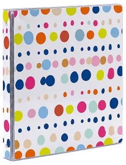 Office Depot® Brand Fashion 3-Ring Binder, 1" Round Rings, Multicolor Dots