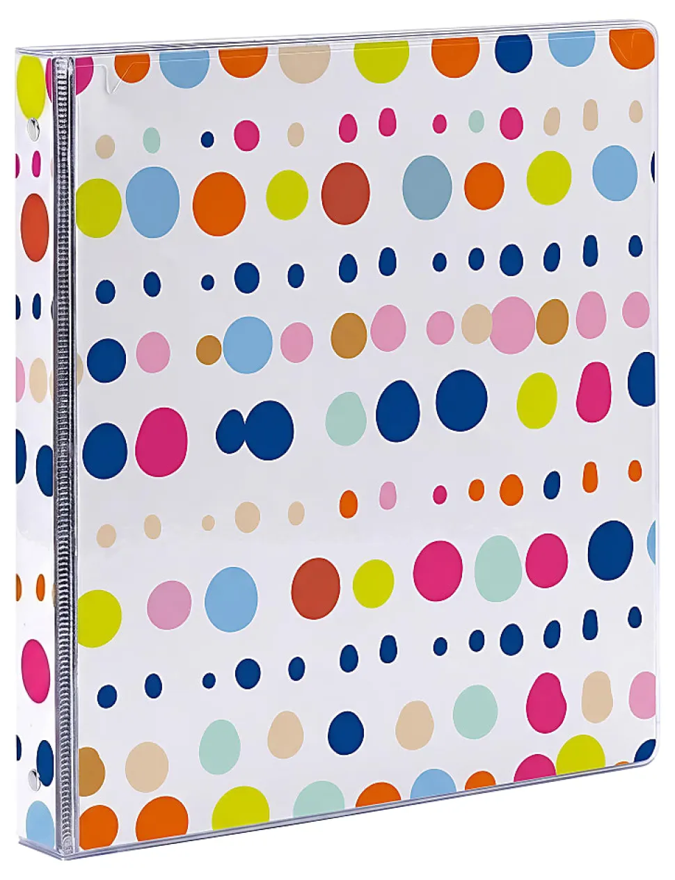 Office Depot® Brand Fashion 3-Ring Binder, 1" Round Rings, Multicolor Dots
