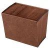 Office Depot® Brand Faux Leather Expanding File, Jan-Dec, 12 Pockets, Letter Size (8-1/2" x 11"), 1" Expansion, Brown