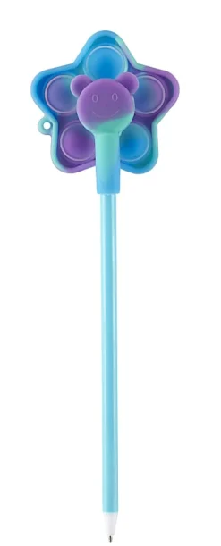 Office Depot® Brand Fidget Ballpoint Pen, Medium Point, 1.0 mm, Blue Barrel, Blue Ink, Star Fidget Topper