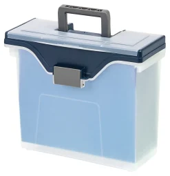Office Depot® Brand File Box, Small, Letter Size, Clear/Blue