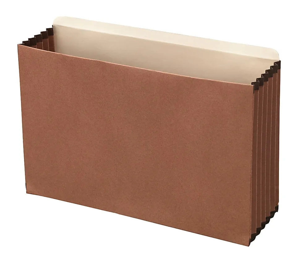 Office Depot® Brand File Cabinet Pockets, 5-1/4" Expansion, Legal Size, Brown, Box Of 5