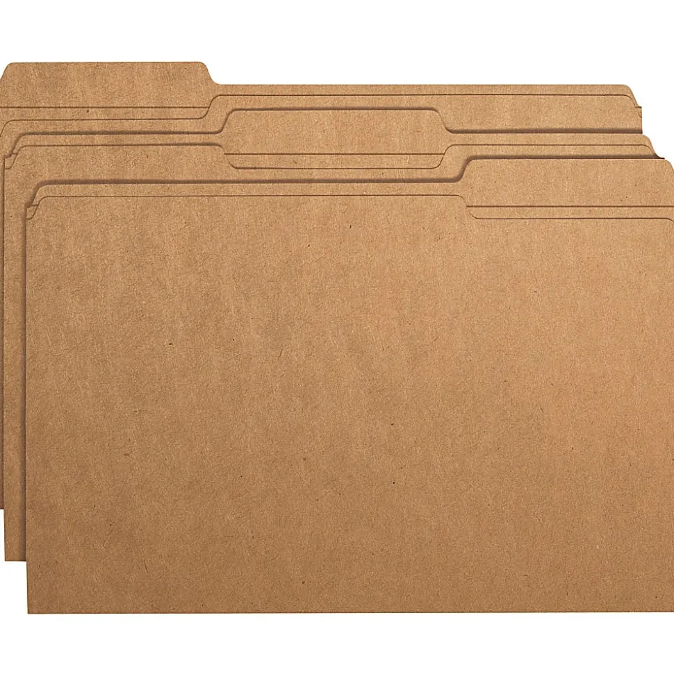 Office Depot® Brand File Folders, 1/3 Cut, Legal Size (8-1/2" x 14"), 3/4" Expansion, Kraft, Box Of 100