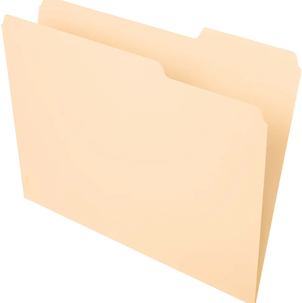 Office Depot® Brand File Folders, 1/3 Tab Cut, Right Position, Letter Size, Manila, Pack Of 100