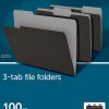 Office Depot® Brand File Folders, 1/3 Cut, Letter Size, Black, Box Of 100 Folders
