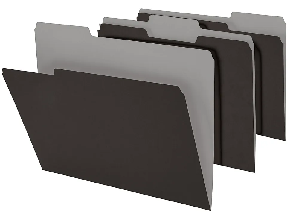 Office Depot® Brand File Folders, 1/3 Cut, Letter Size, Black, Box Of 100 Folders