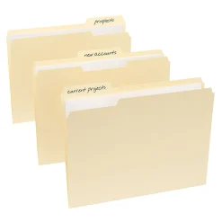 Office Depot® Brand File Folders, 1/3 Cut, Letter Size, 30% Recycled, Manila, Pack Of 100 Folders