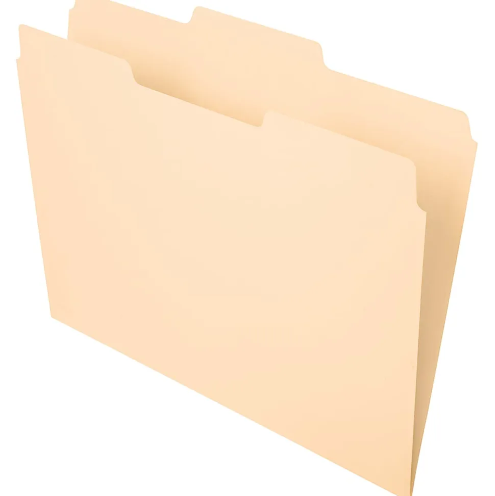 Office Depot® Brand File Folders, 1/3 Cut, Center Position, Letter Size, Manila, Pack Of 100