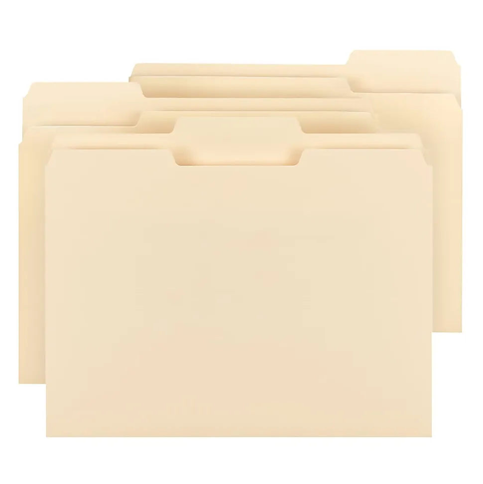 Office Depot® Brand File Folders, 1/3 Cut, Letter Size, Manila, Pack Of 250