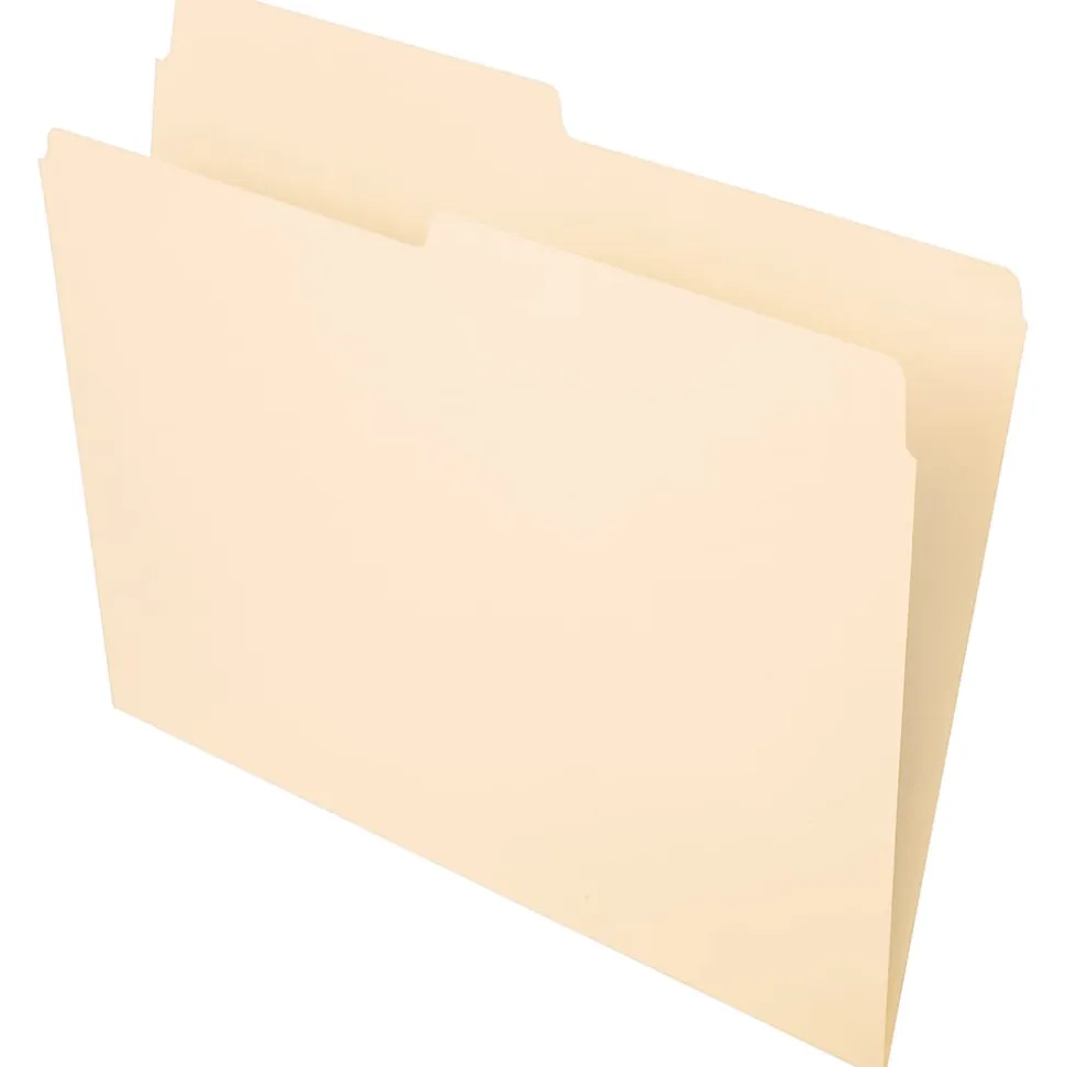Office Depot® Brand File Folders, 1/2 Cut, Letter Size, Manila, Pack Of 100