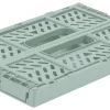 Office Depot® Brand Folding Stacking Storage Crate, 3-5/16”H x 8-5/16”W x 5-3/4”D, Sage