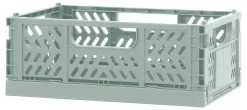Office Depot® Brand Folding Stacking Storage Crate, 3-5/16”H x 8-5/16”W x 5-3/4”D, Sage