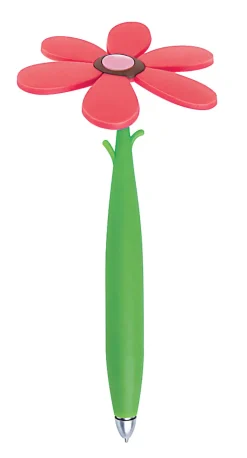 Office Depot® Brand Fun Ballpoint Pen With Topper, Flower, Fine Point, 0.7 mm, Green Barrel, Black Ink