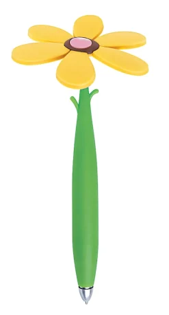 Office Depot® Brand Fun Ballpoint Pen With Topper, Flower, Fine Point, 0.7 mm, Green Barrel, Black Ink