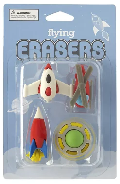 Office DepotĀ® Brand Fun Erasers, Assorted Flying Shapes, Pack Of 4 Erasers