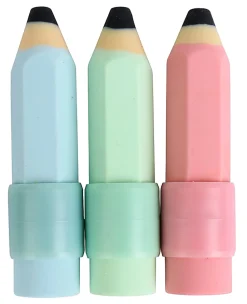 Office Depot® Brand Fun Erasers, Pencils, Green/Pink/Blue