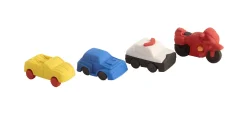 Office Depot® Brand Fun Erasers, Assorted Vehicles, Pack Of 4 Erasers