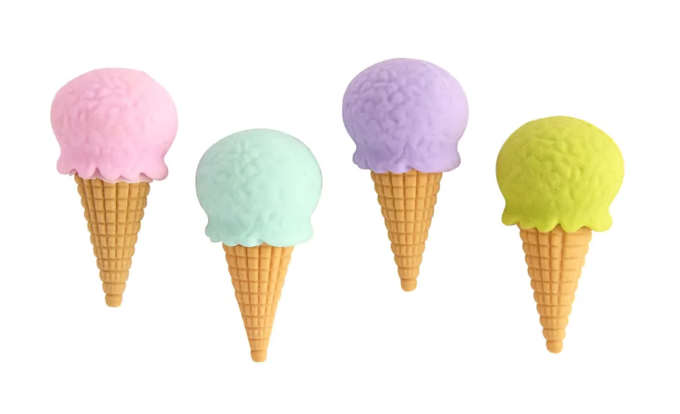 Office Depot® Brand Fun Erasers, Assorted Ice Cream, Pack Of 4 Erasers