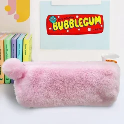 Office Depot® Brand Furry Pencil Pouch, 3-1/2" x 9", Light Pink