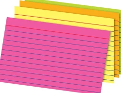 Office Depot® Brand Glow Index Cards, 4" x 6", Assorted Colors, Pack Of 100