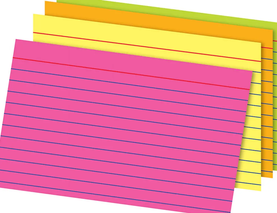 Office Depot® Brand Glow Index Cards, 4" x 6", Assorted Colors, Pack Of 100