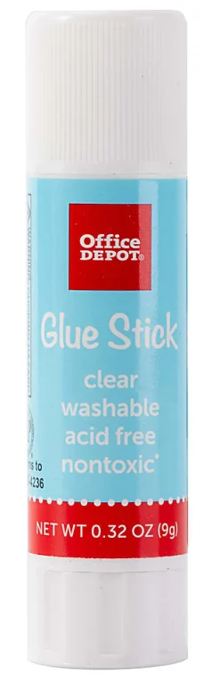 Office Depot® Brand Glue Sticks, 0.32 Oz, Clear, Pack Of 2 Glue Sticks