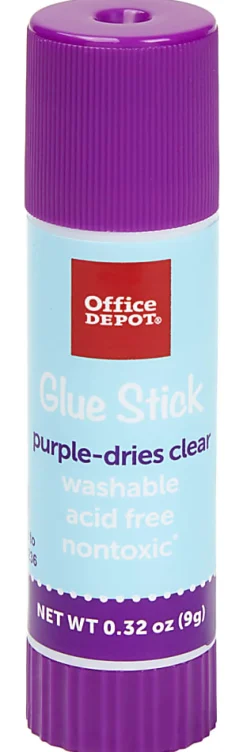 Office Depot® Brand Glue Sticks, 0.32 Oz, Purple, Pack Of 4 Glue Sticks