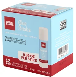 Office Depot® Brand Glue Sticks, 0.32 Oz, Clear, Pack Of 12 Glue Sticks