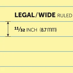 Office Depot® Brand Glue-Top Legal Pads, 8-1/2" x 11", Legal Ruled, 50 Sheets, Canary, Pack Of 12 Pads