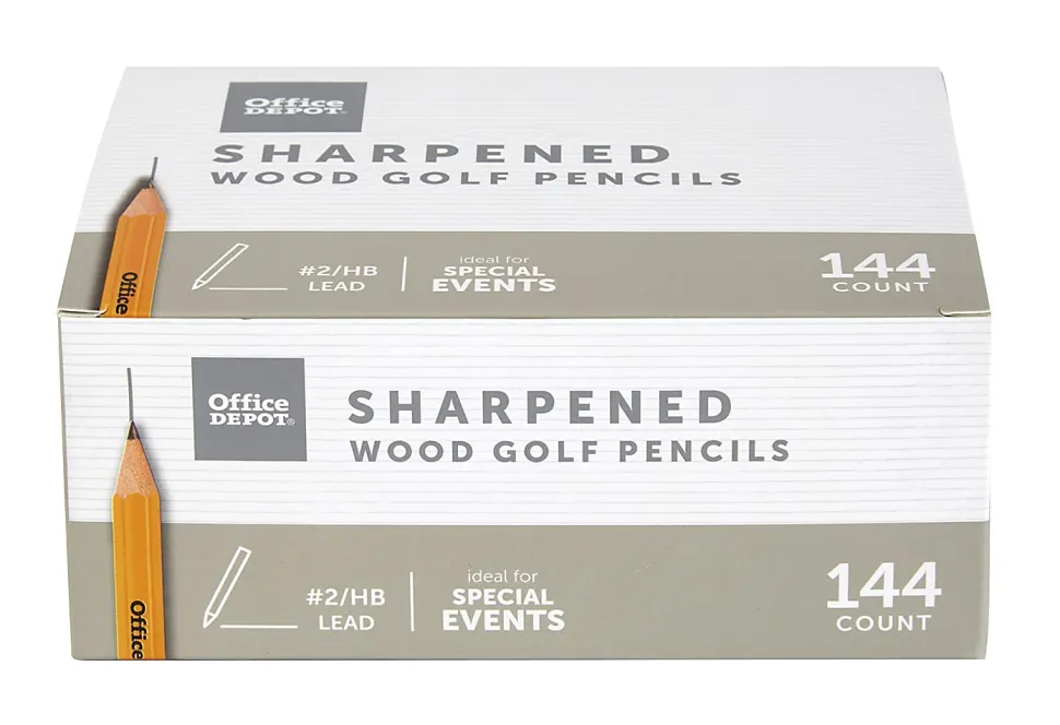 Office Depot® Brand Golf Pencils, Presharpened, #2 Lead, Medium, Pack of 144
