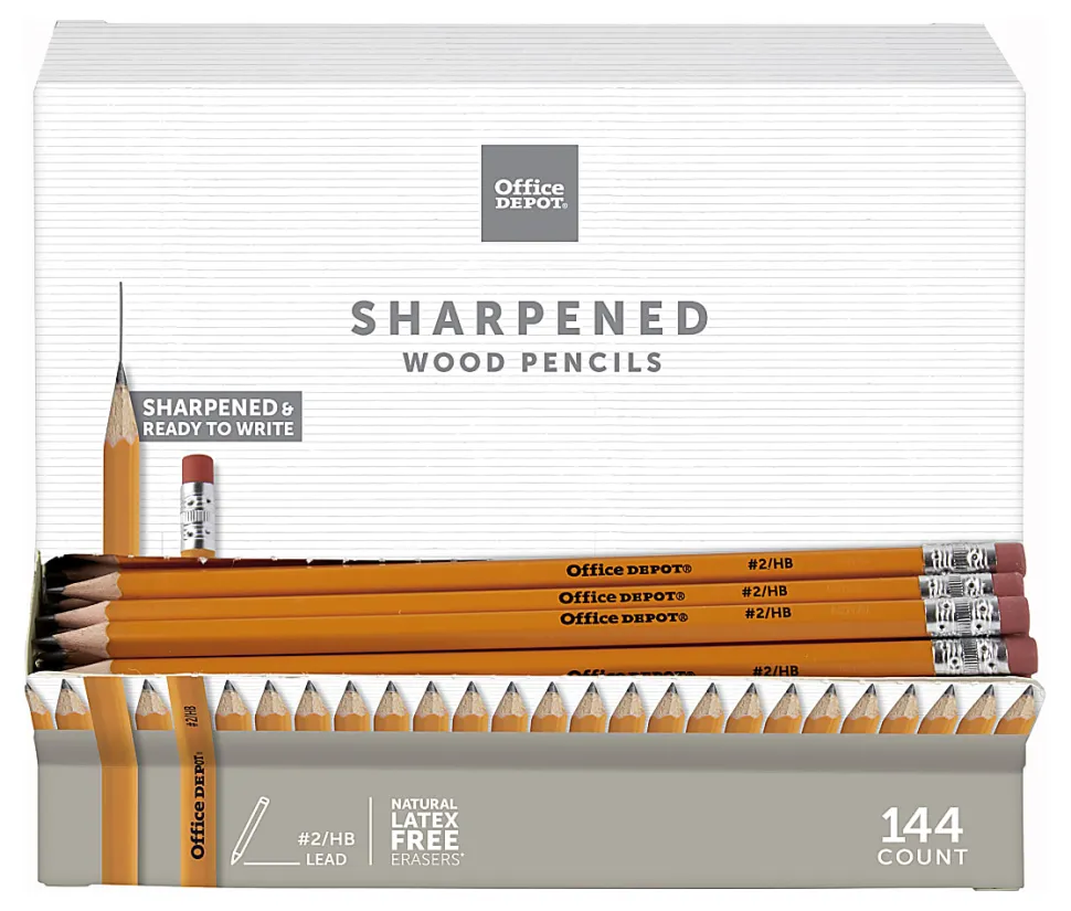 Office Depot® Brand Gravity Feed Woodcase Pre-Sharpened Pencils, 2.2 mm, HB Hardness, Yellow, Box Of 144 Pencils