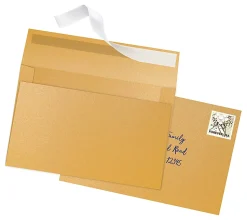 Office DepotĀ® Brand Greeting Card Envelopes, A9, 5-3/4" x 8-3/4", Clean Seal, Gold Pearl, Box Of 25