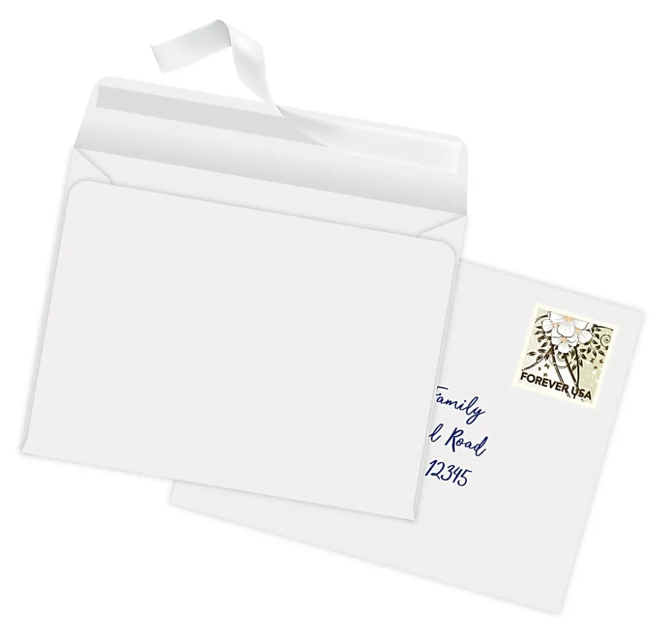 Office Depot® Brand Greeting Card Envelopes, A4, 4-1/4” x 6-1/4”, Clean Seal, White, Box Of 25