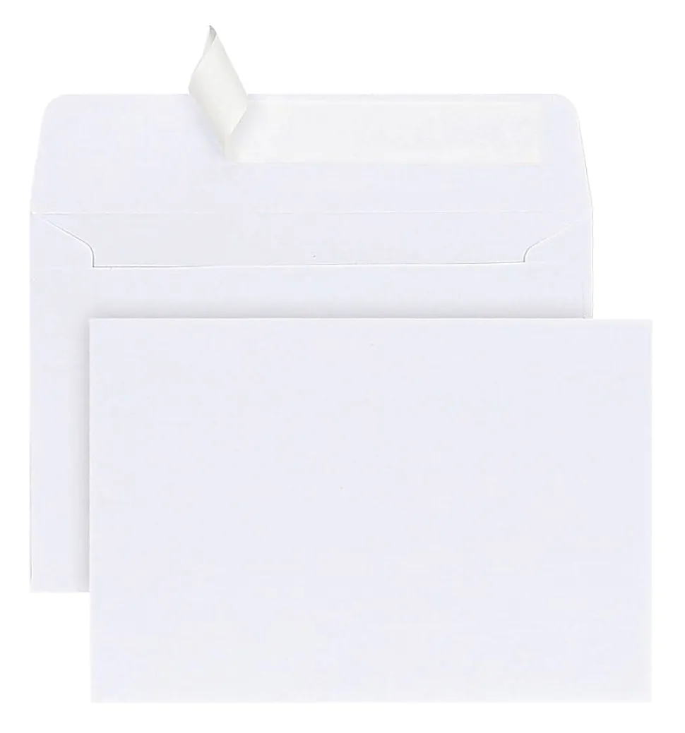 Office Depot® Brand Greeting Card Envelopes, A4, 4-1/4” x 6-1/4”, Clean Seal, White, Box Of 25