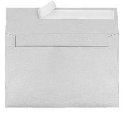 Office Depot® Brand Greeting Card Envelopes, A9, 5-3/4" x 8-3/4", Clean Seal, Silver Pearl, Box Of 25