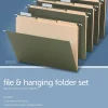 Office Depot® Brand Hanging File Folder/File Folder Combo Kit, Letter Size (8-1/2" x 11"), 3/4" Expansion, 100% Recycled, Green